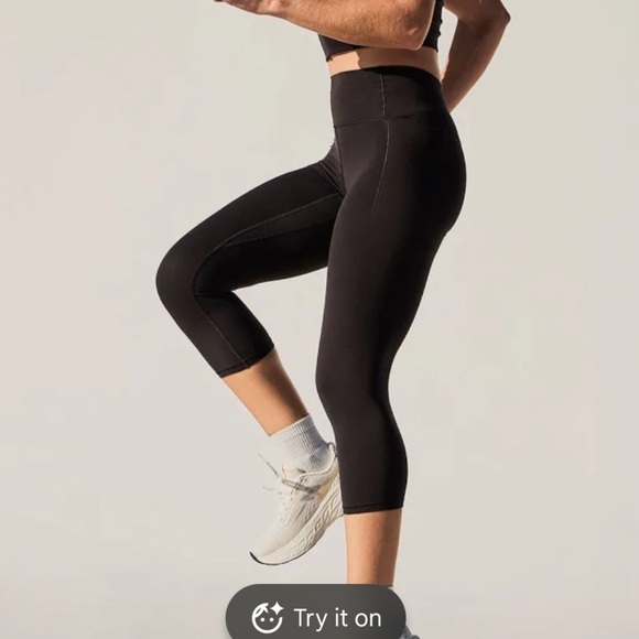 Calia Pants - Calia High Rise Capri XS Black Front Zip Pocket NWT